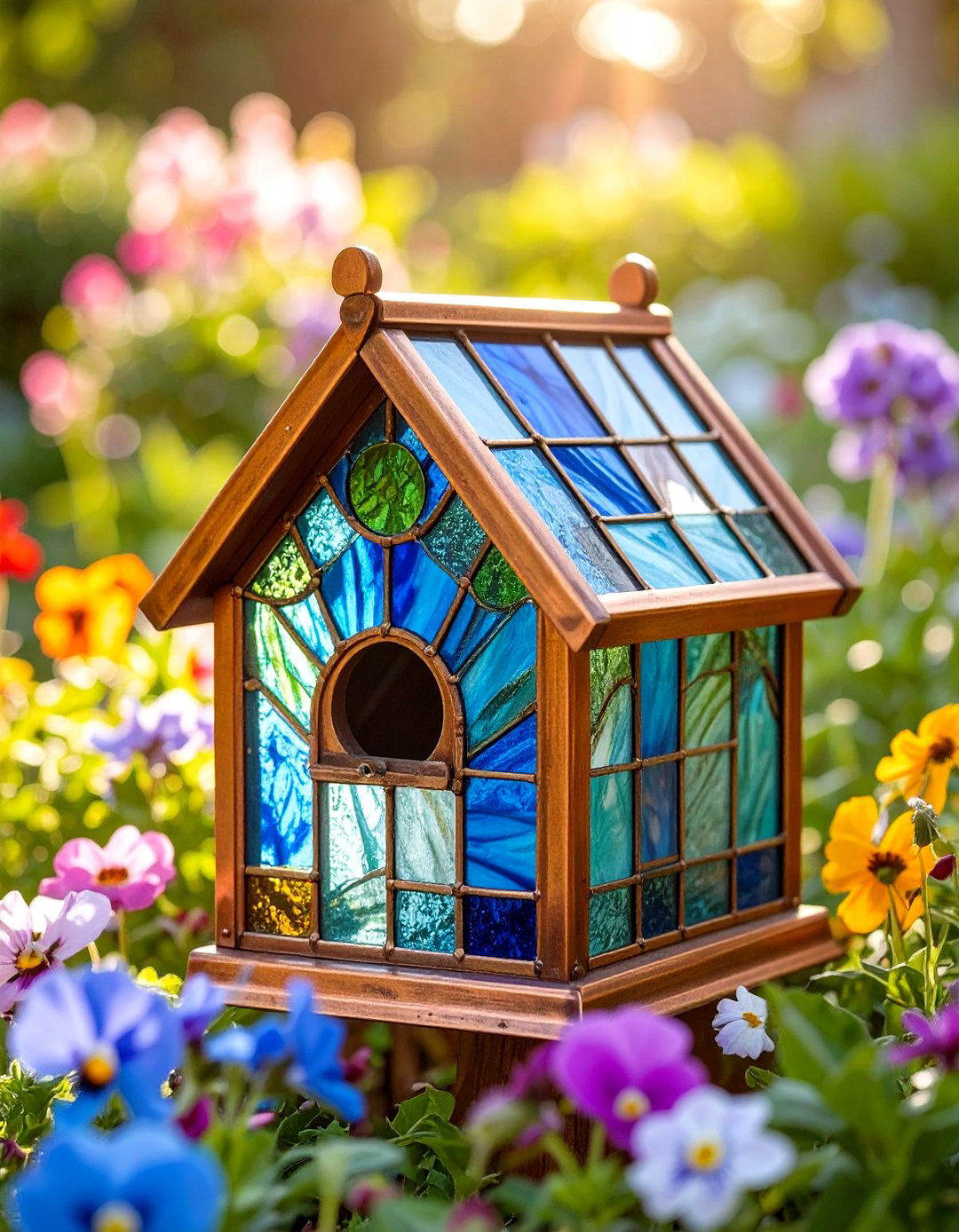 The Stained Glass Bird House - 30 bird house design ideas