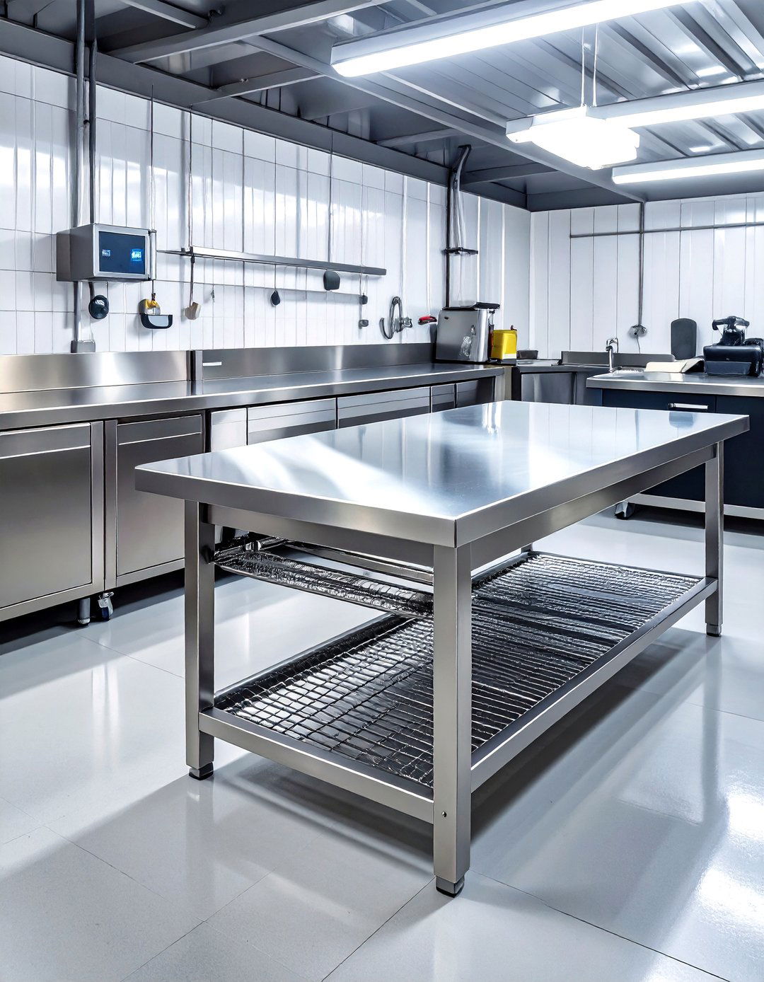 The Stainless Steel Food Safe Garage Workbench - 30 garage work bench ideas