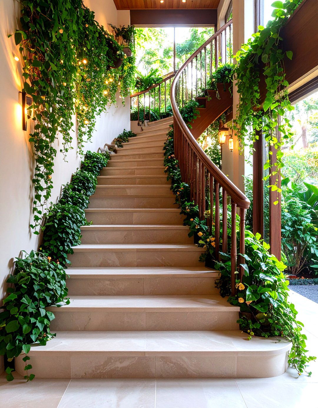 The Staircase Cascade Garden - 30 indoor garden ideas