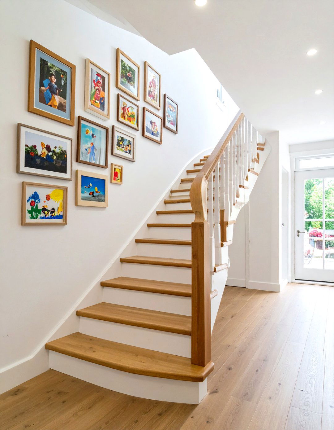 The Staircase Gallery Wall - 30 living room gallery wall ideas