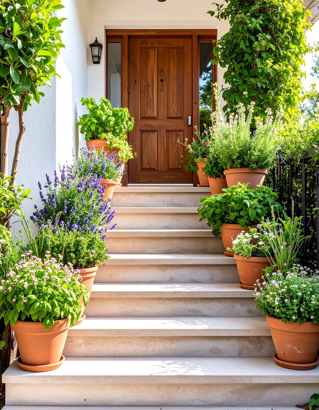 The Staircase Herb Garden Display - 30 layout herb garden design ideas