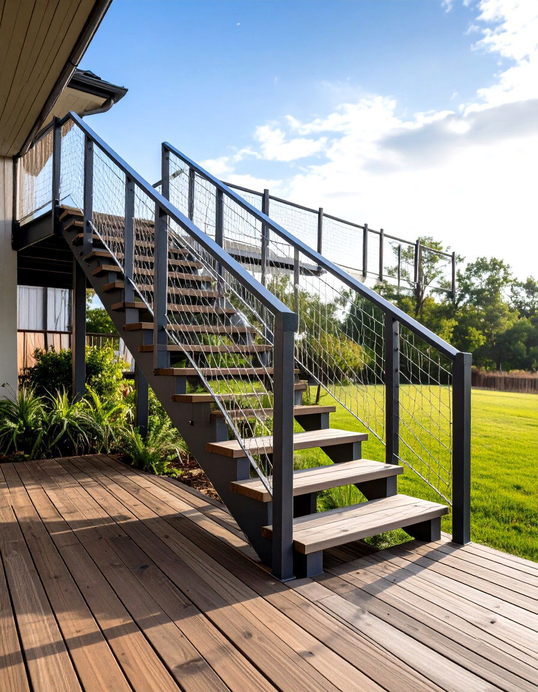 Hog Wire Stair Railing