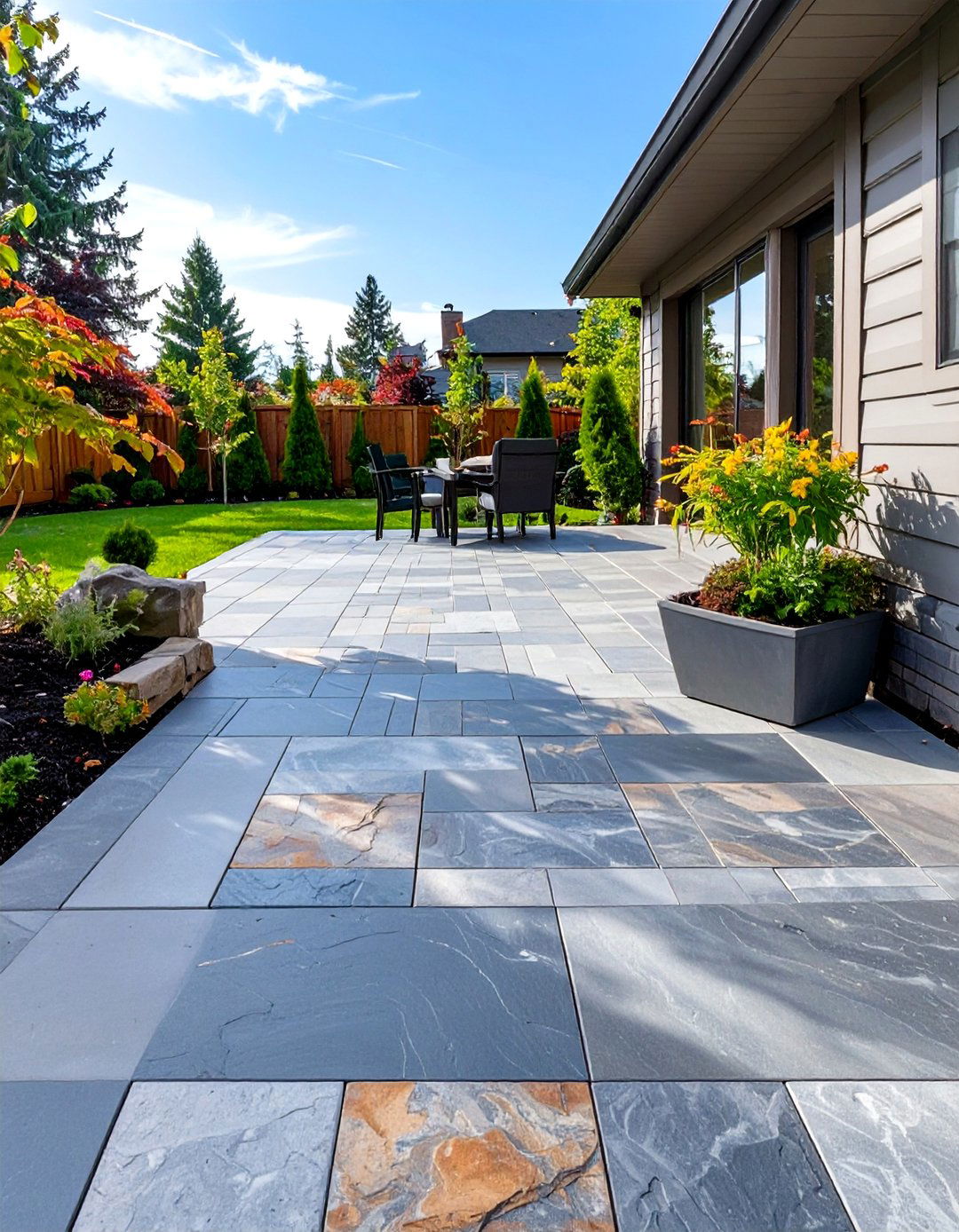 The Stamped Concrete Paver Illusion - 30 backyard pavers ideas