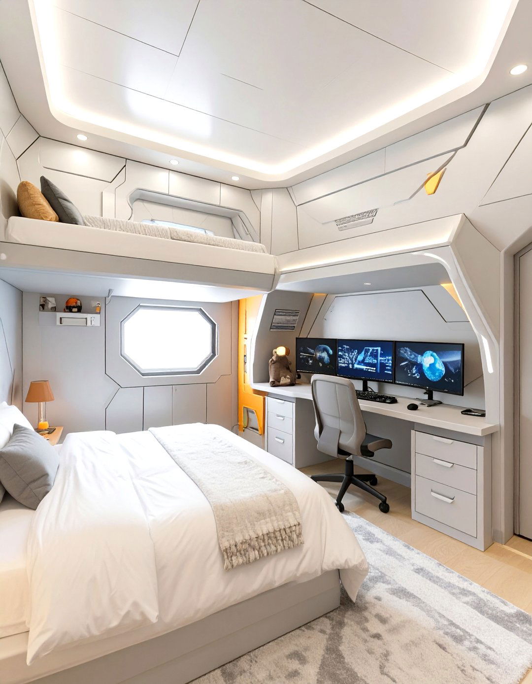 The Starship Captains Quarters Bedroom - 30 boys gaming bedroom ideas