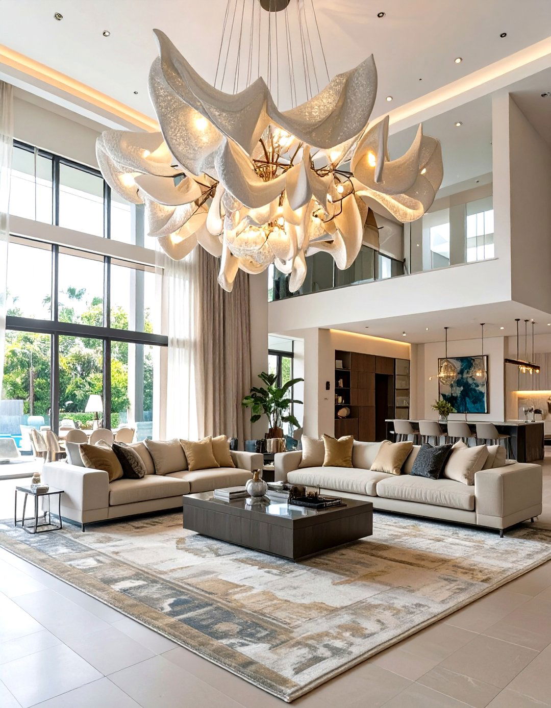The Statement Lighting Living Room - 30 modern living room decor ideas