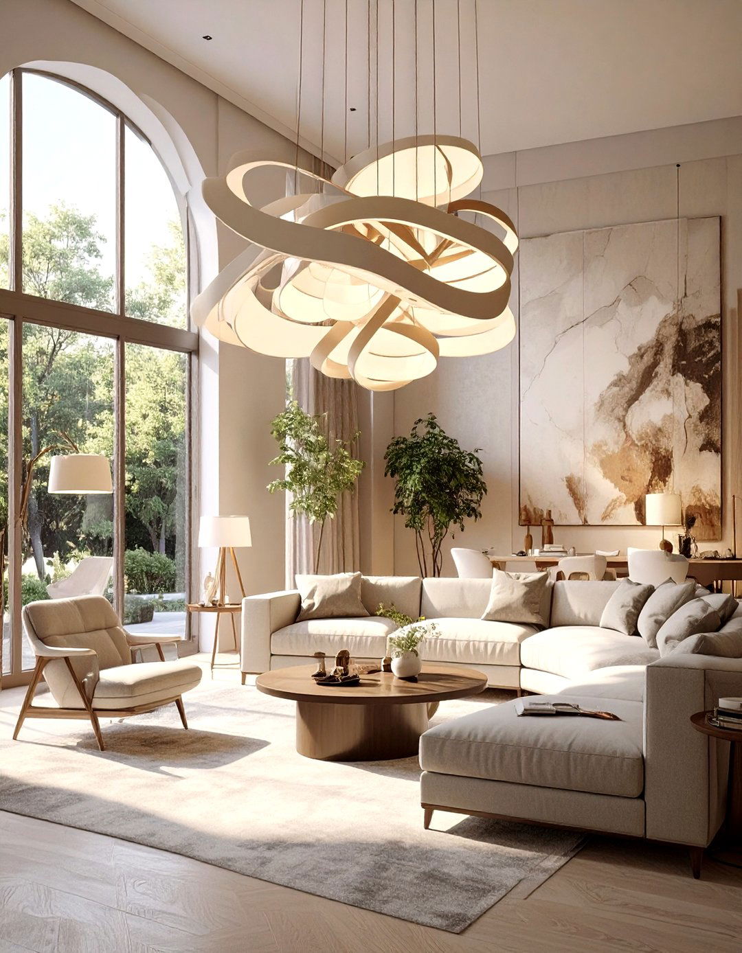 The Statement Lighting Long Living Room - 30 long living room ideas