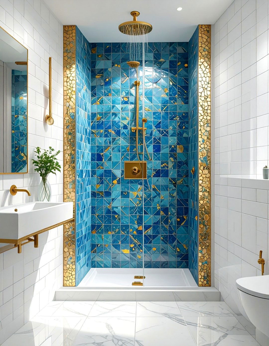 The Statement Tile Niche Walk in Shower - 30 bathroom walk in shower ideas