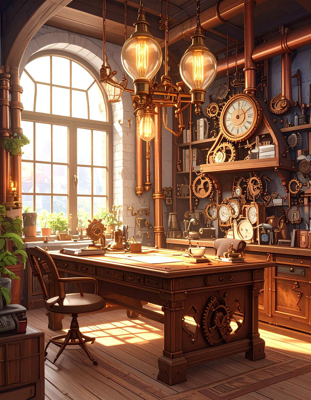 The Steampunk Inspired Desk Setup - 30 office desk setup ideas