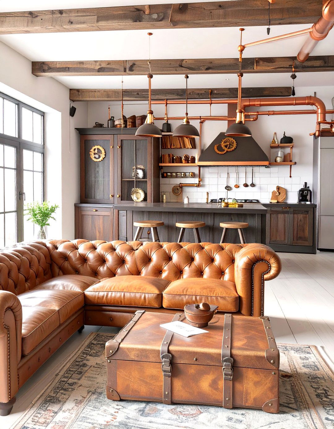 The Steampunk Inspired Kitchen and Living Room - 30 kitchen and living room ideas