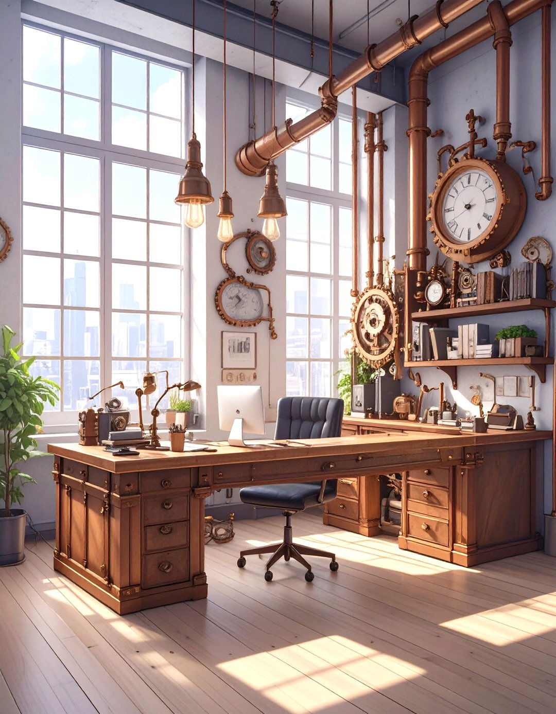 The Steampunk Inspired Office - 30 office decor inspiration