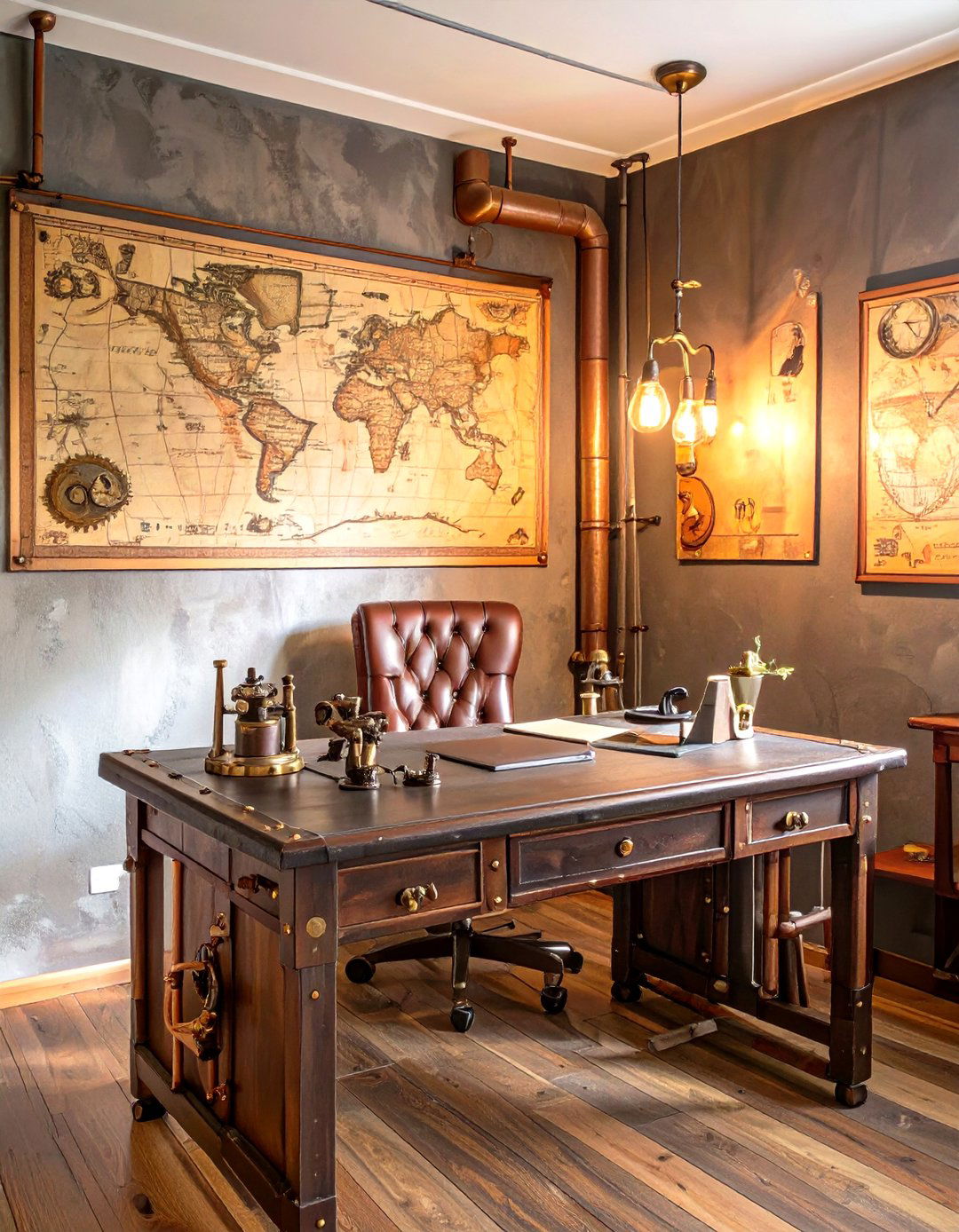 The Steampunk Inventors Office - 30 masculine man office ideas