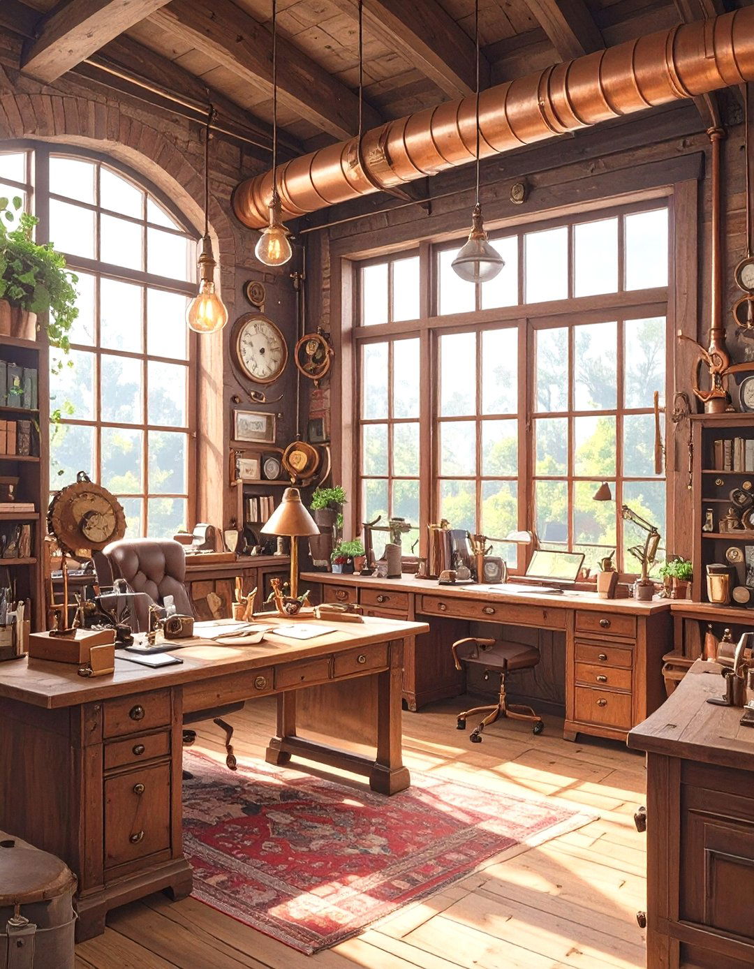 The Steampunk Inventors Office - 30 dark office ideas