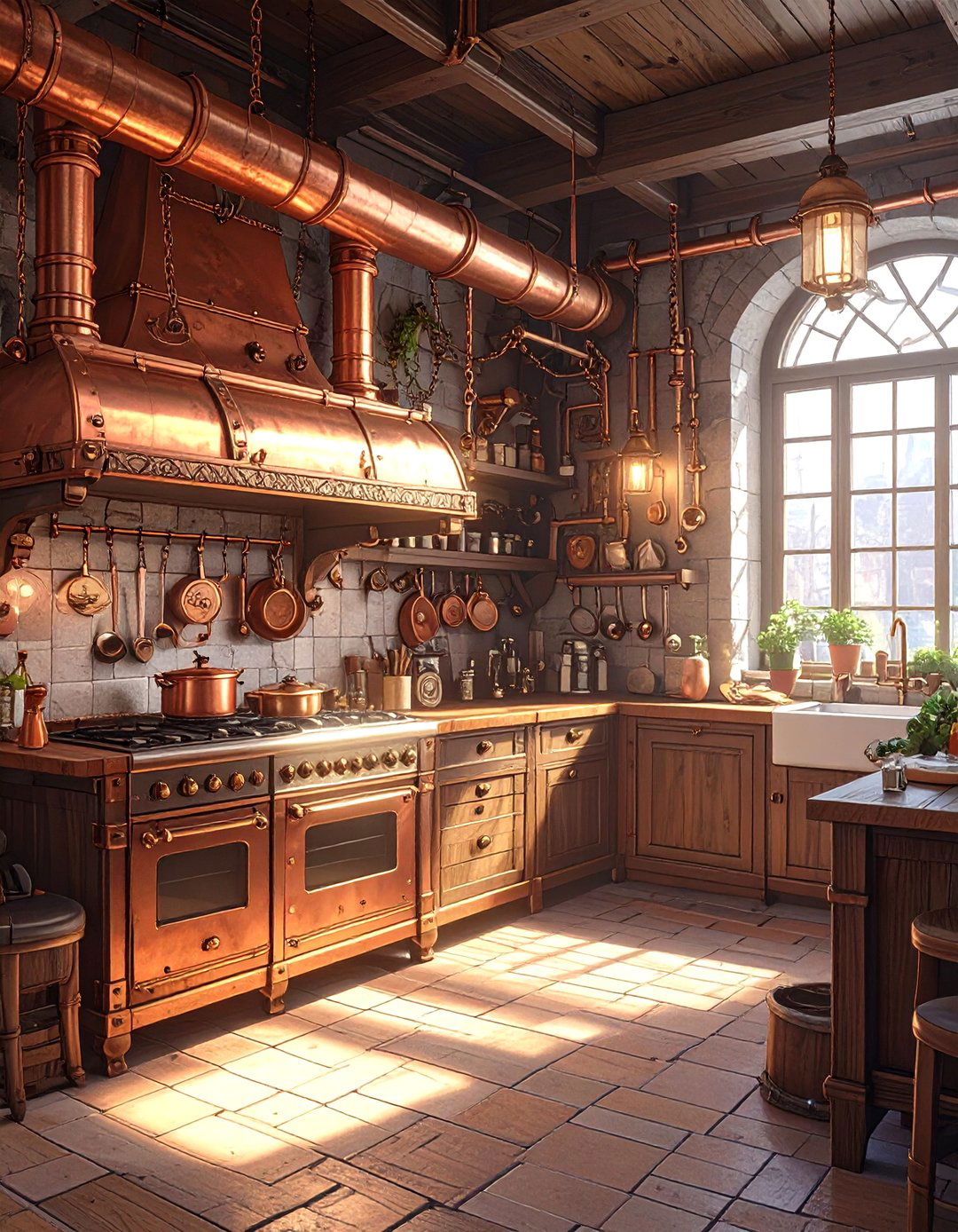 The Steampunk Powered Kitchen - 30 minecraft kitchen ideas
