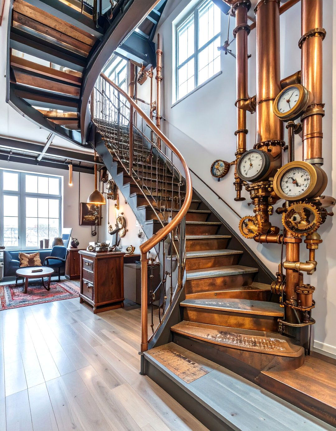 The Steampunk Time Machine Staircase Design - 30 ai staircase design ideas