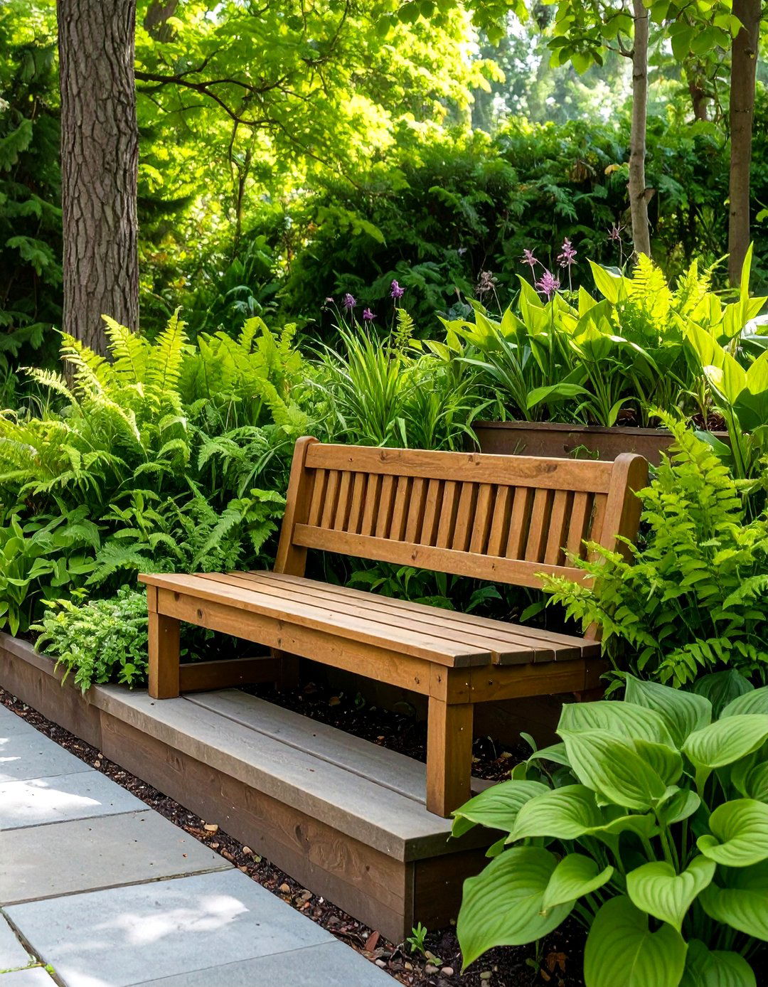 The Stepped Garden Bench - 30 deck bench ideas