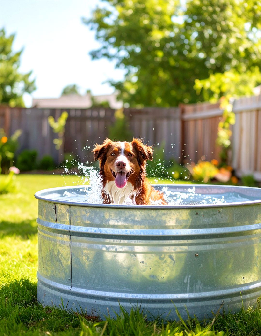 The Stock Tank Dog Pool - 30 dog-friendly backyard ideas on a budget