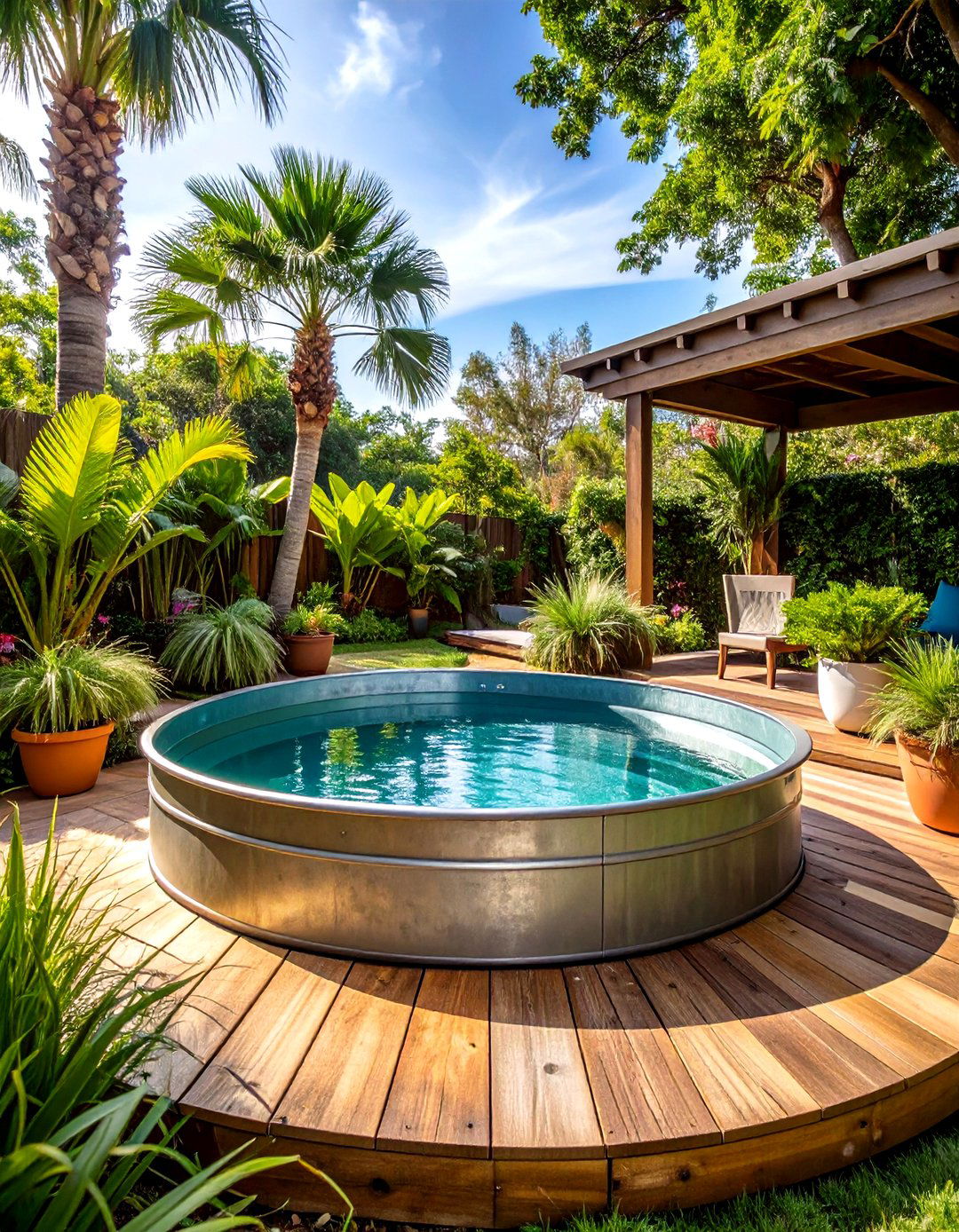 The Stock Tank Pool Garden - 30 diy garden ideas