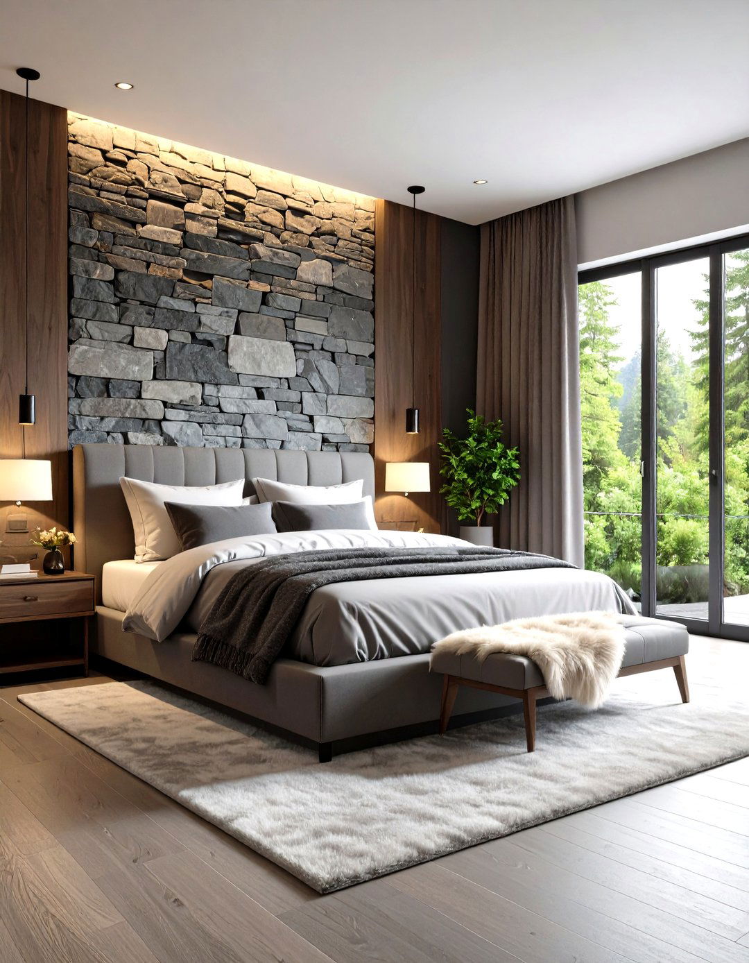 The Stone and Slate Bedroom - 30 earthy bedroom ideas