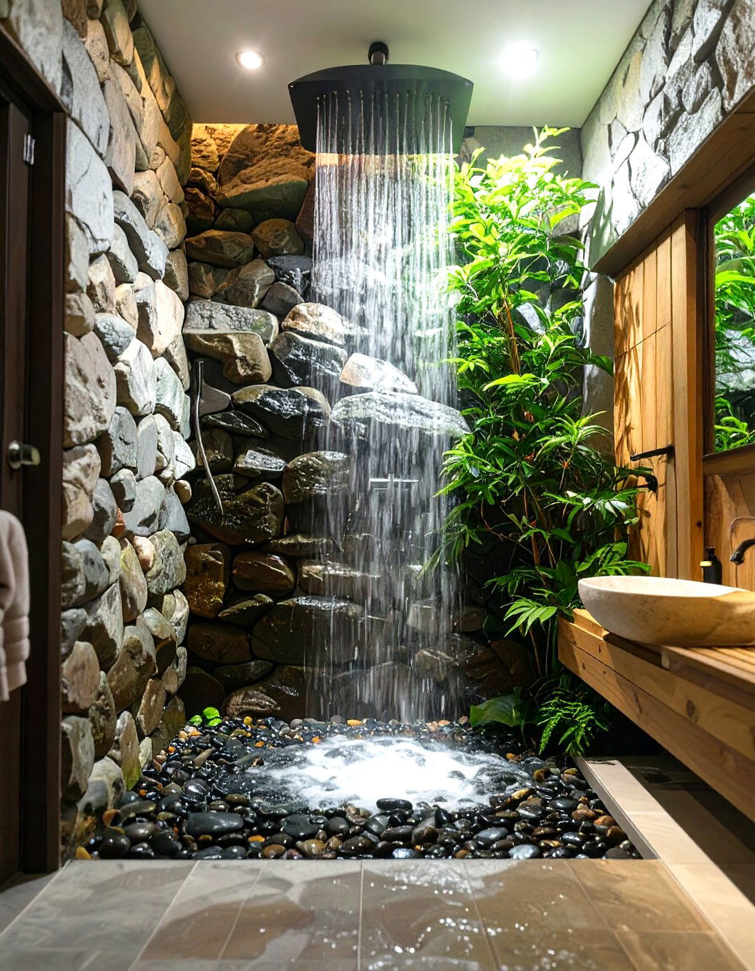The Stone and Water Bathroom Sanctuary - 30 japan bathroom design ideas