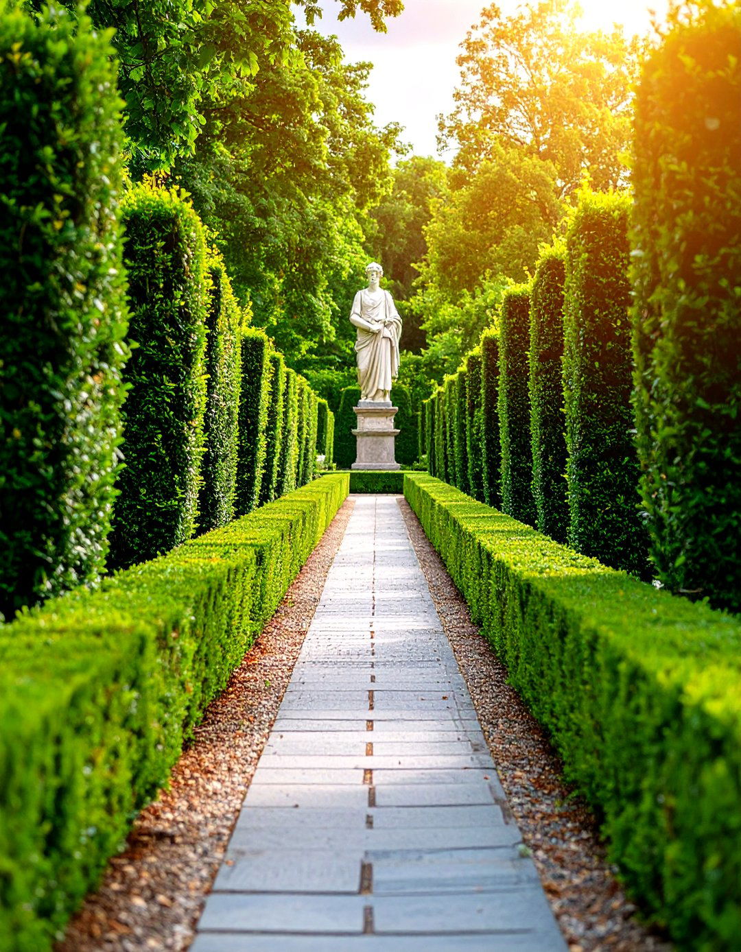 The Straight and Narrow Formal Garden Pathway - 30 garden pathway ideas