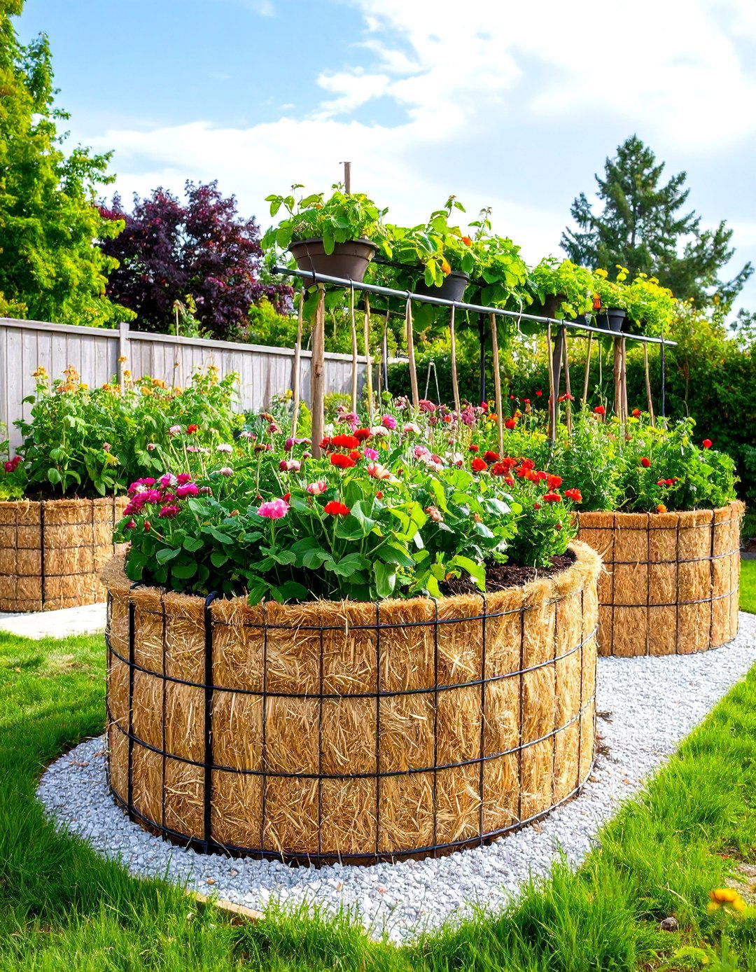 The Straw Lined Wire Mesh Raised Garden Bed - 30 diy raised garden bed ideas