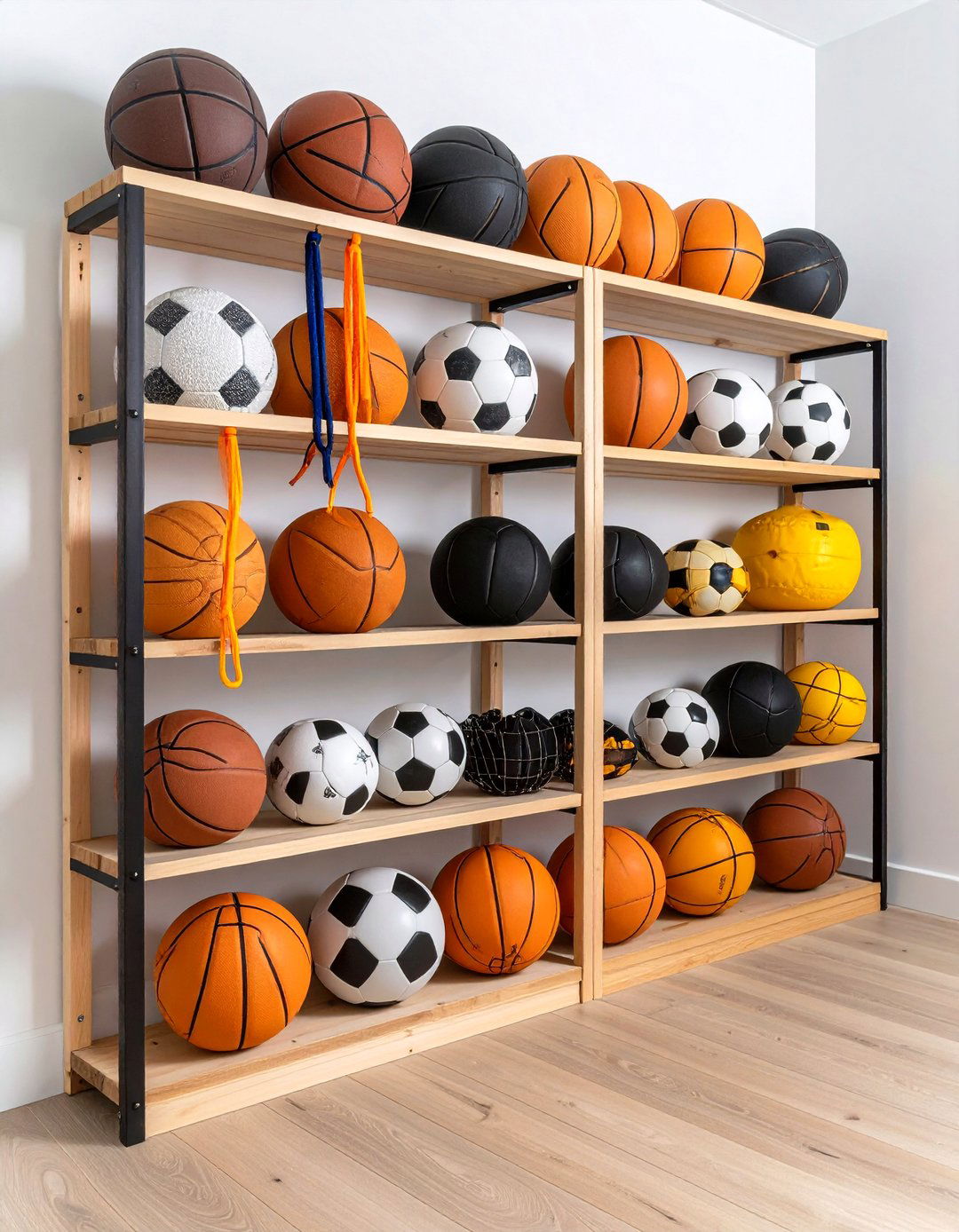 The Stud Mounted Ball Storage Caddy - 30 garage storage ideas diy