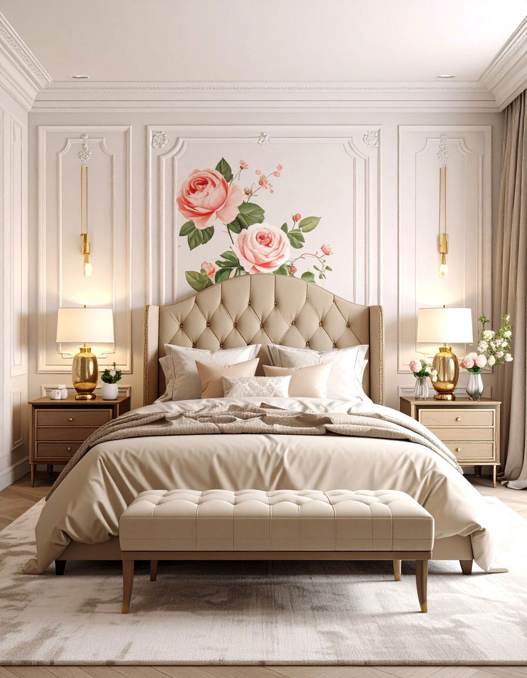 The Stylized Floral Motif Bedroom - 30 1920's art deco interior design ideas