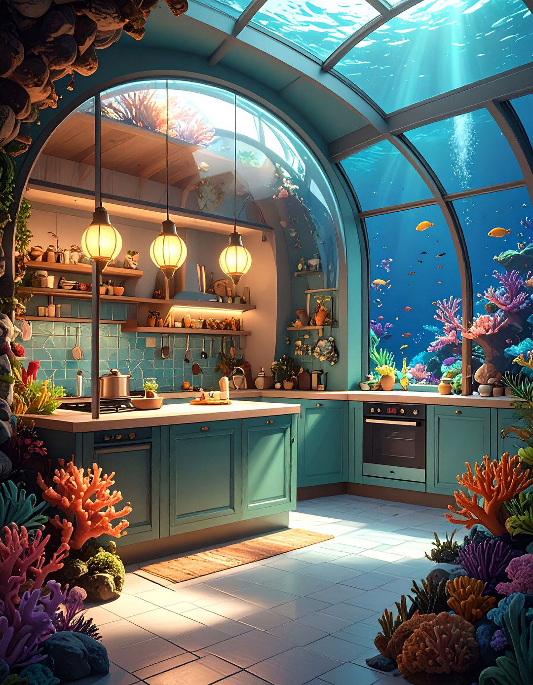 The Subaquatic Kitchen - 30 minecraft kitchen ideas