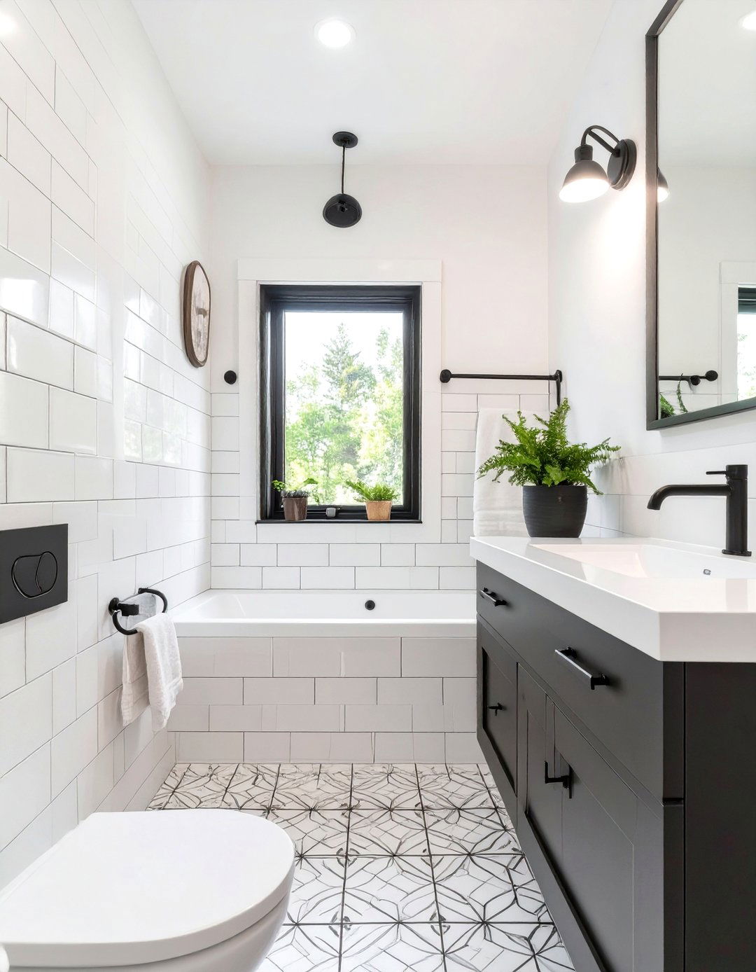 The Subway Tile Bathroom with Dark Grout - 30 cottage bathroom ideas