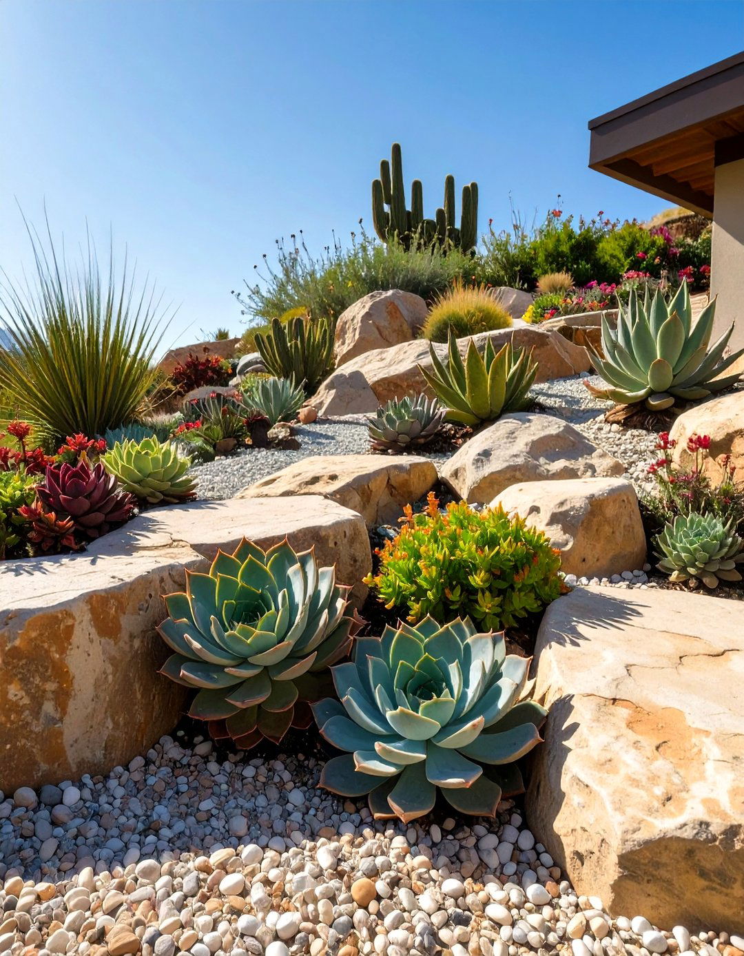 The Succulent Rock Garden - 30 hillside landscaping ideas on a budget