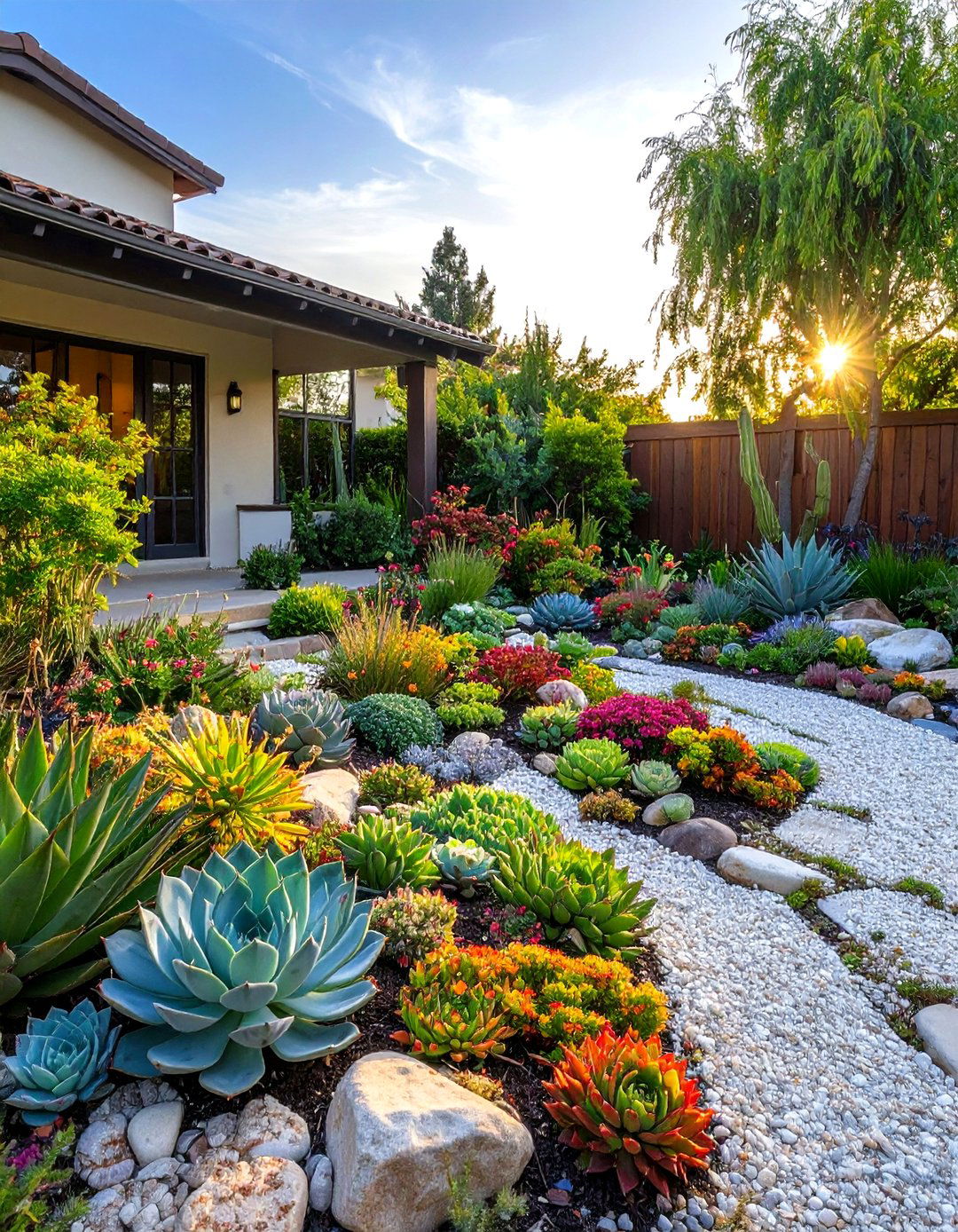 The Succulent Tapestry Rock Garden - 30 front yard landscaping ideas modern rock garden ideas