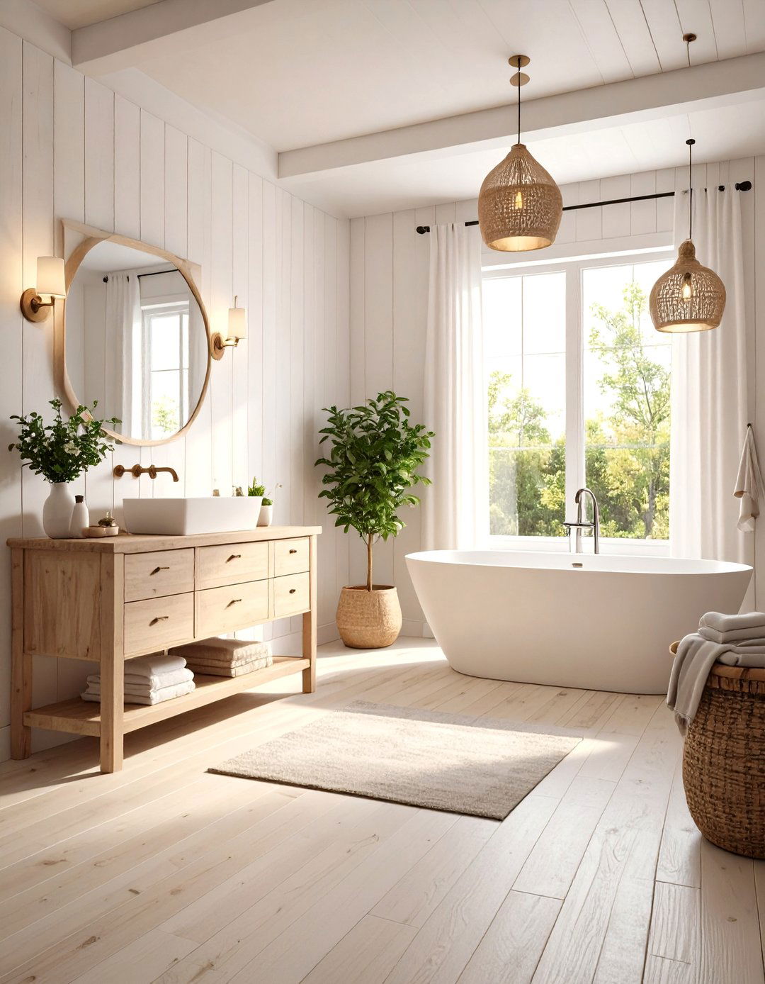 The Sun Bleached Wood Bathroom - 30 ai coastal bathroom ideas