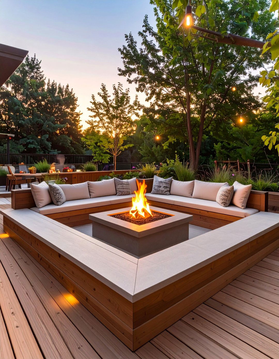 The Sunken Conversation Pit Deck - 30 deck landscaping ideas