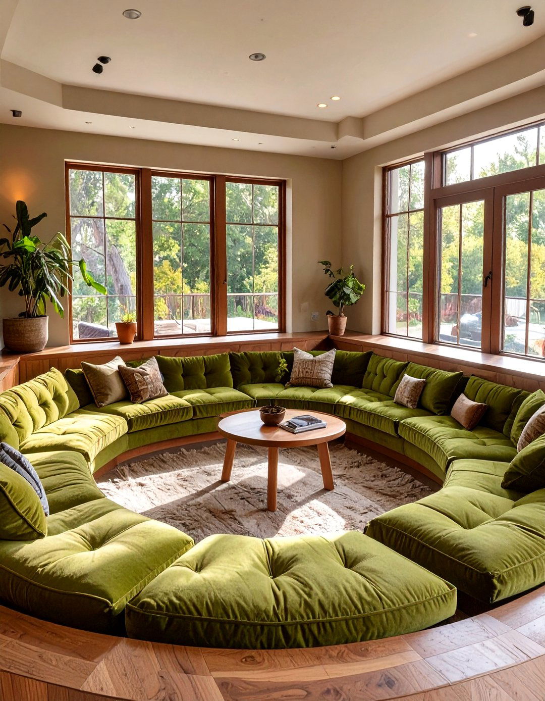 The Sunken Conversation Pit Living Room - 30 ai mid-century living room ideas