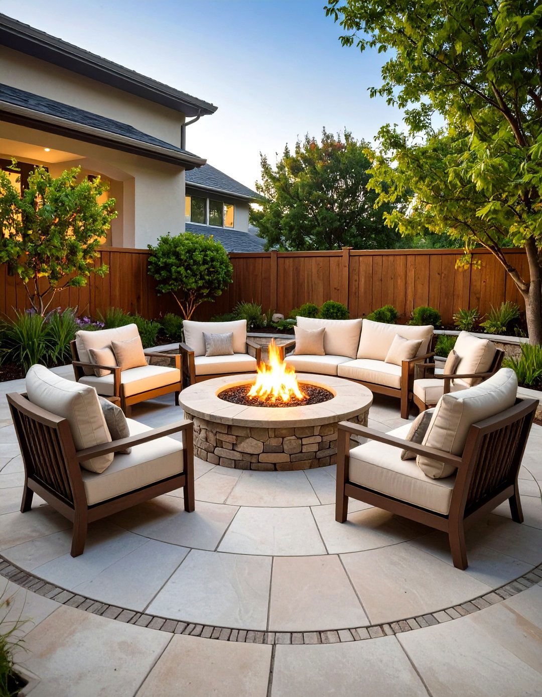 The Sunken Fire Pit Lounge - 30 flagstone patio ideas