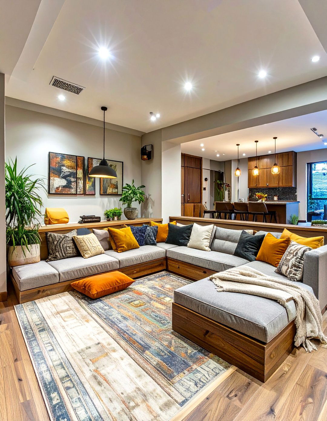 The Sunken Living Room Basement Feature - 30 basement apartment ideas