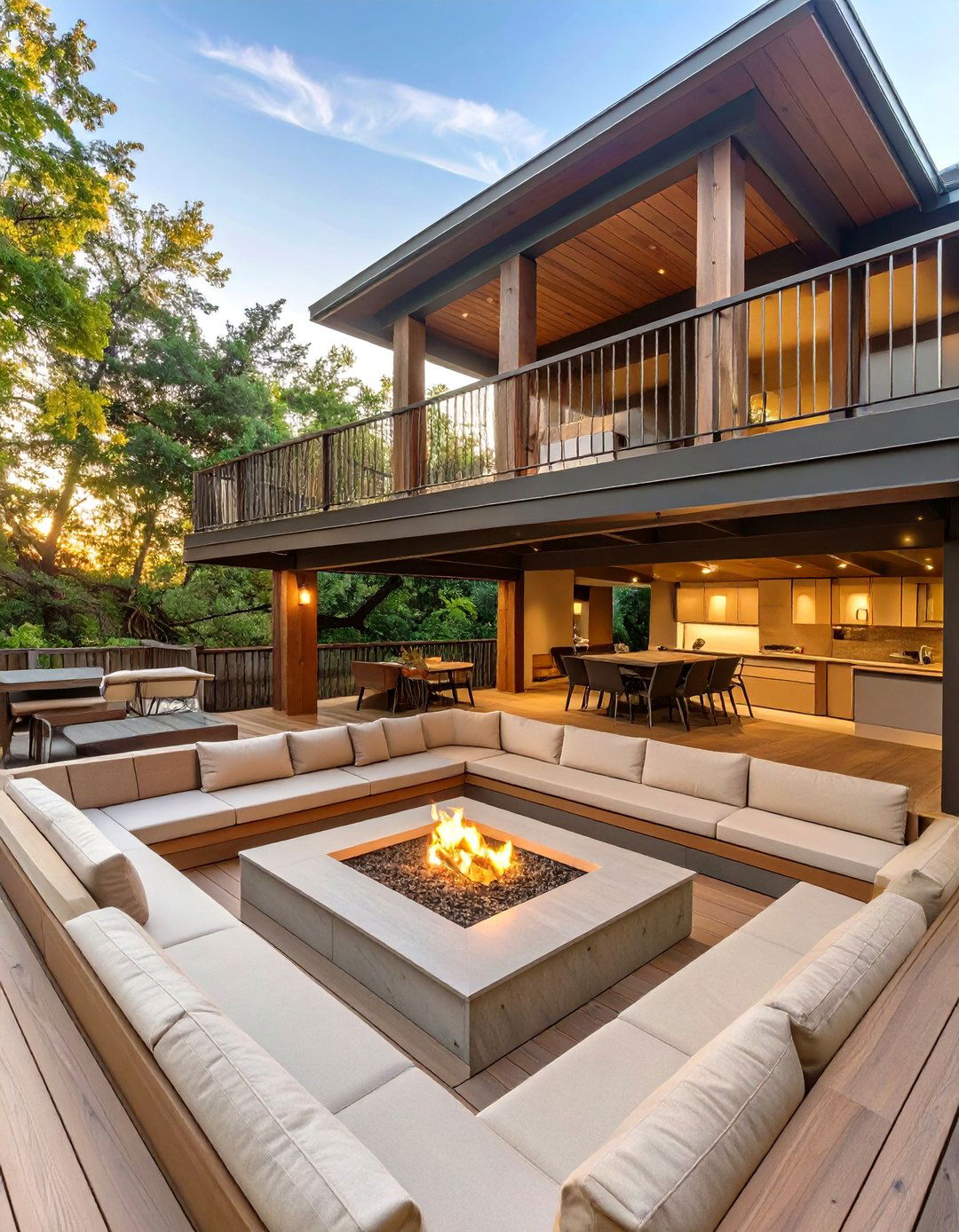 The Sunken Living Room Deck - 30 covered deck ideas