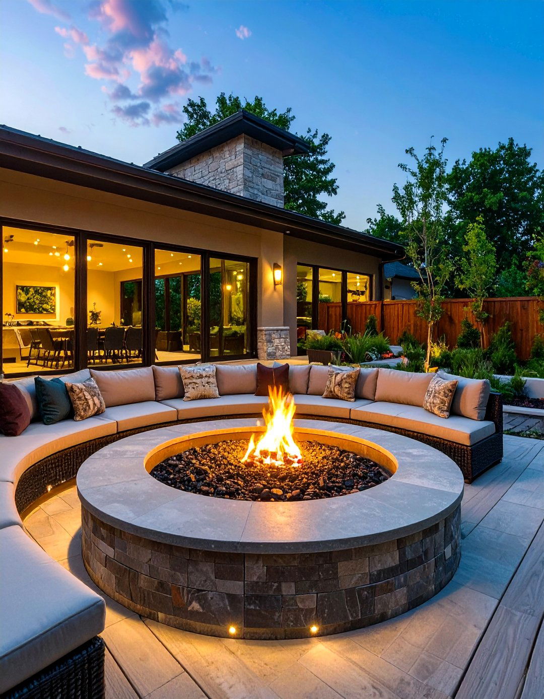 The Sunken Lounge and Fire Pit Deck - 30 back deck ideas