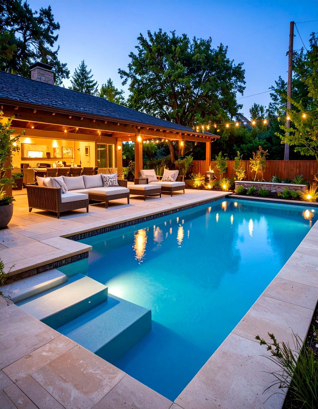 The Sunken Pool and Lounge Area - 30 backyard ideas with pool