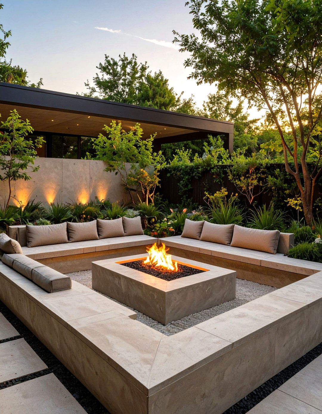 The Sunken Seating Area Garden - 30 modern garden ideas