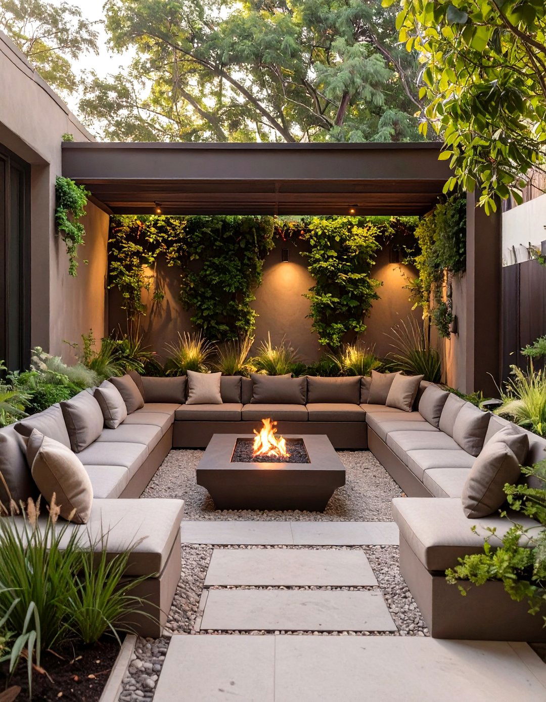 The Sunken Seating Garden - 30 modern small garden ideas