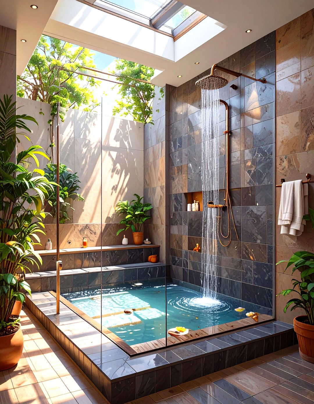 The Sunken Shower Room - 30 modern shower ideas