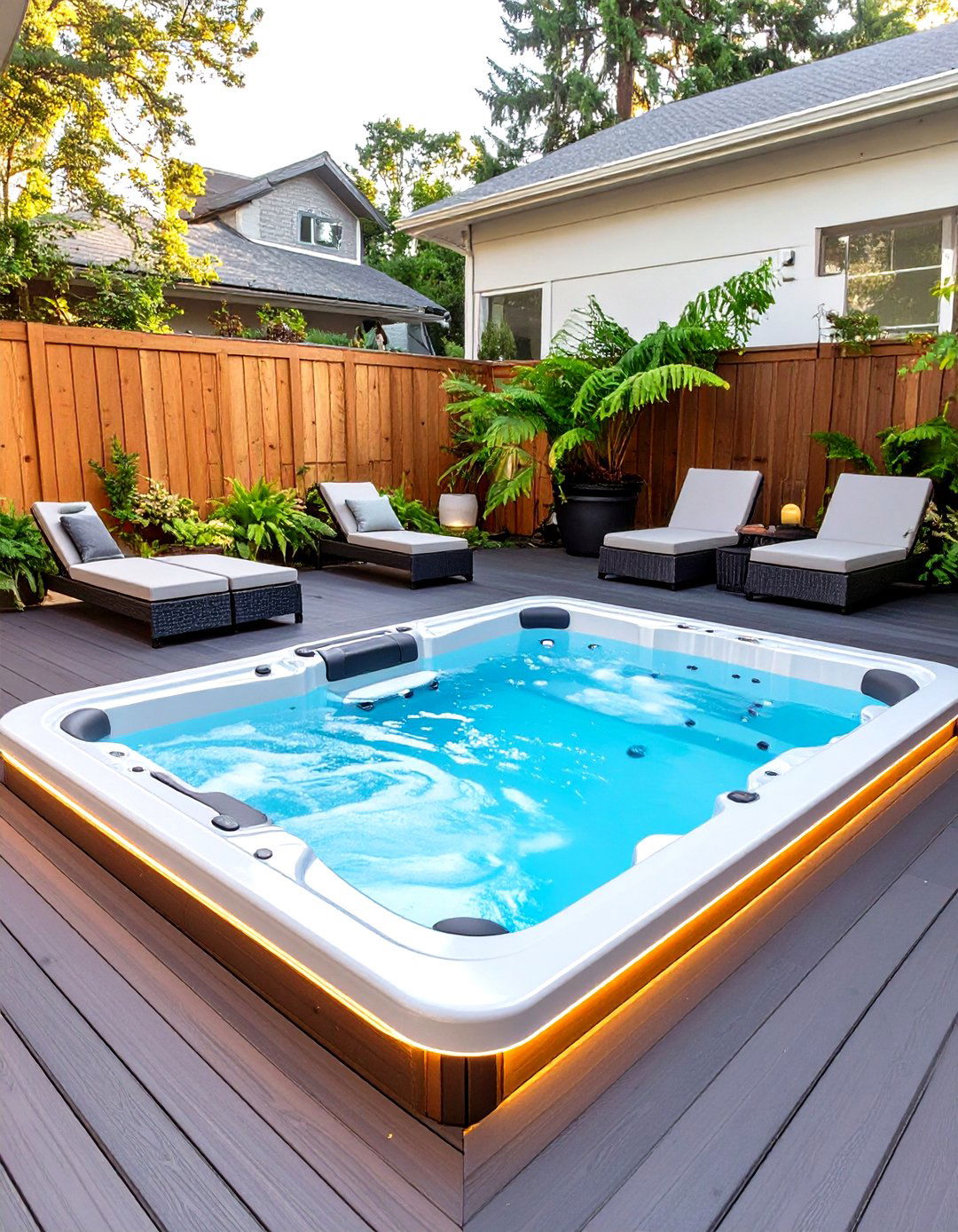 The Sunken Swim Spa Sanctuary - 30 backyard swim spa deck ideas
