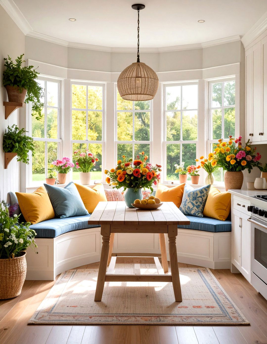 The Sunny Bay Window Kitchen Nook - 30 kitchen nook ideas