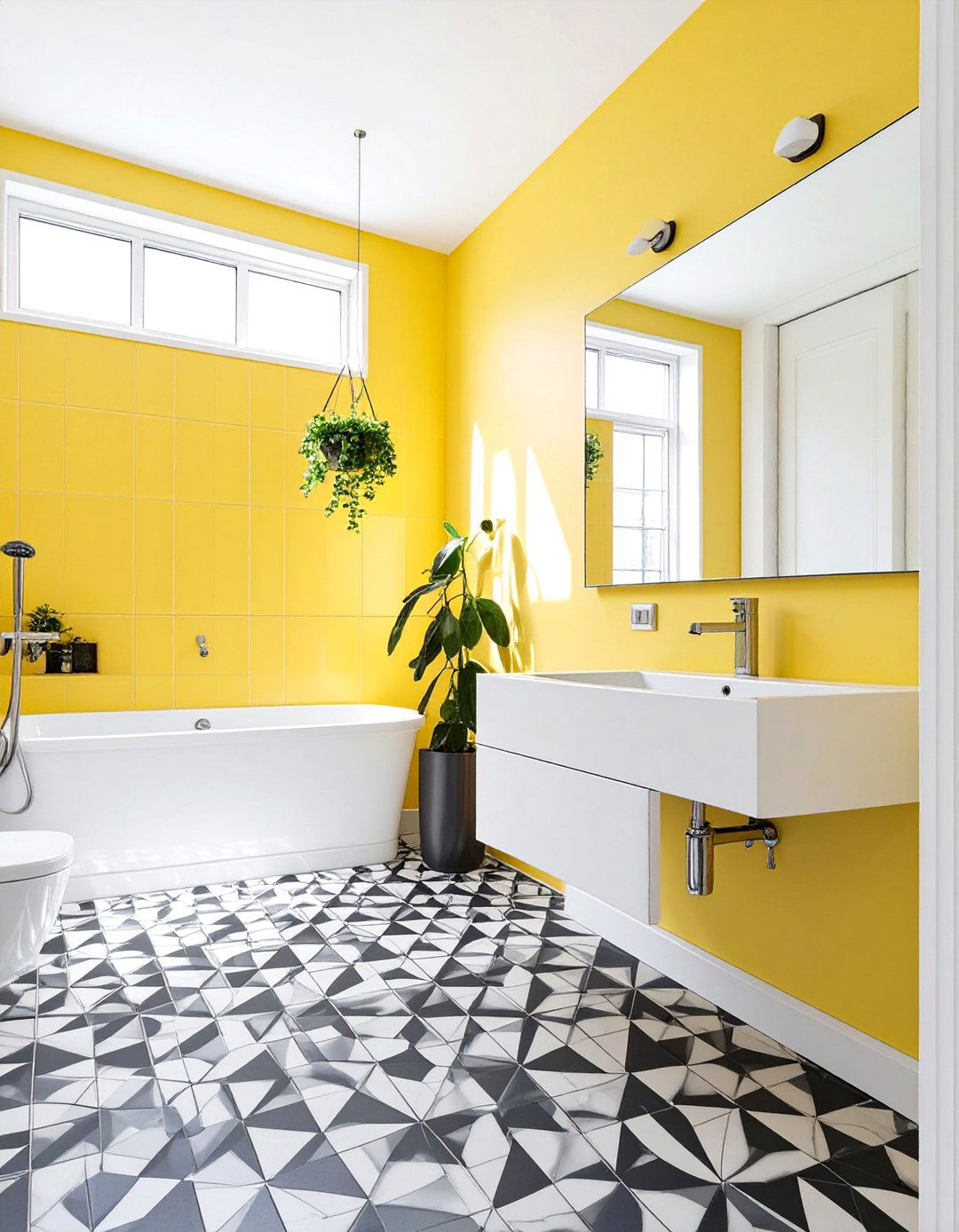The Sunny Yellow Bathroom Escape - 30 colorful bathroom ideas