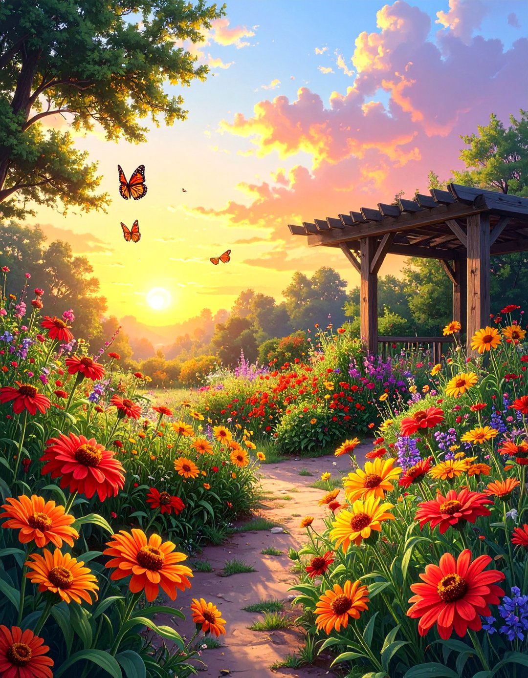 The Sunset Hued Butterfly Garden - 30 butterfly garden ideas