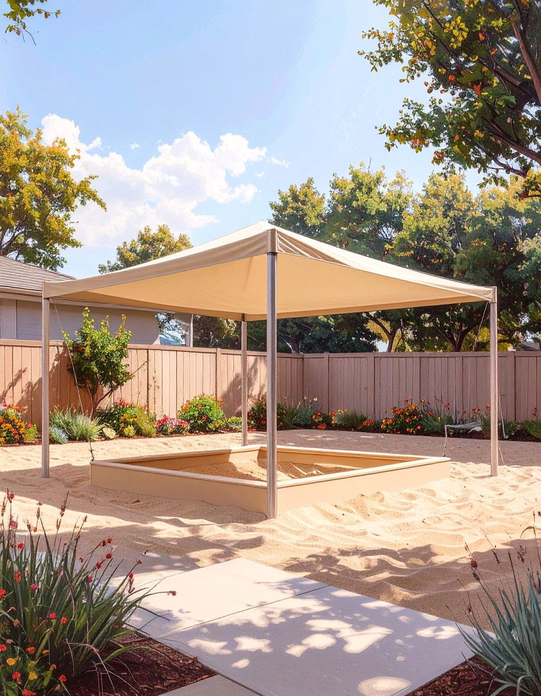 The Suspended Shade Cloth Tarp - 30 backyard shade ideas
