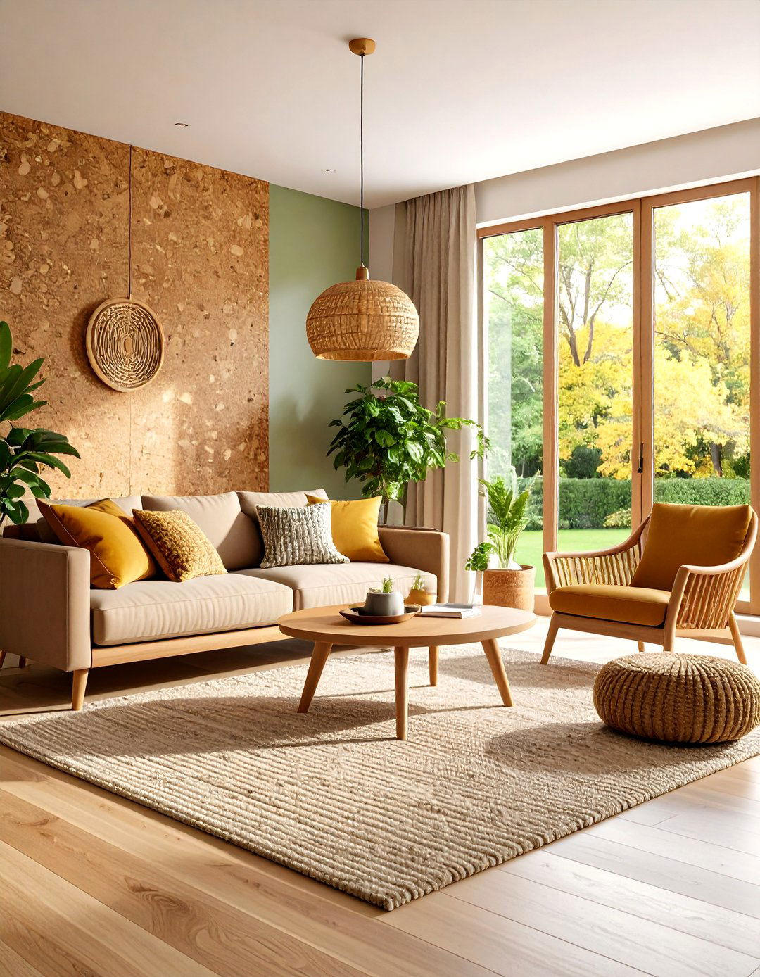 The Sustainable Cork Wall Living Room - 30 2025 home design trends