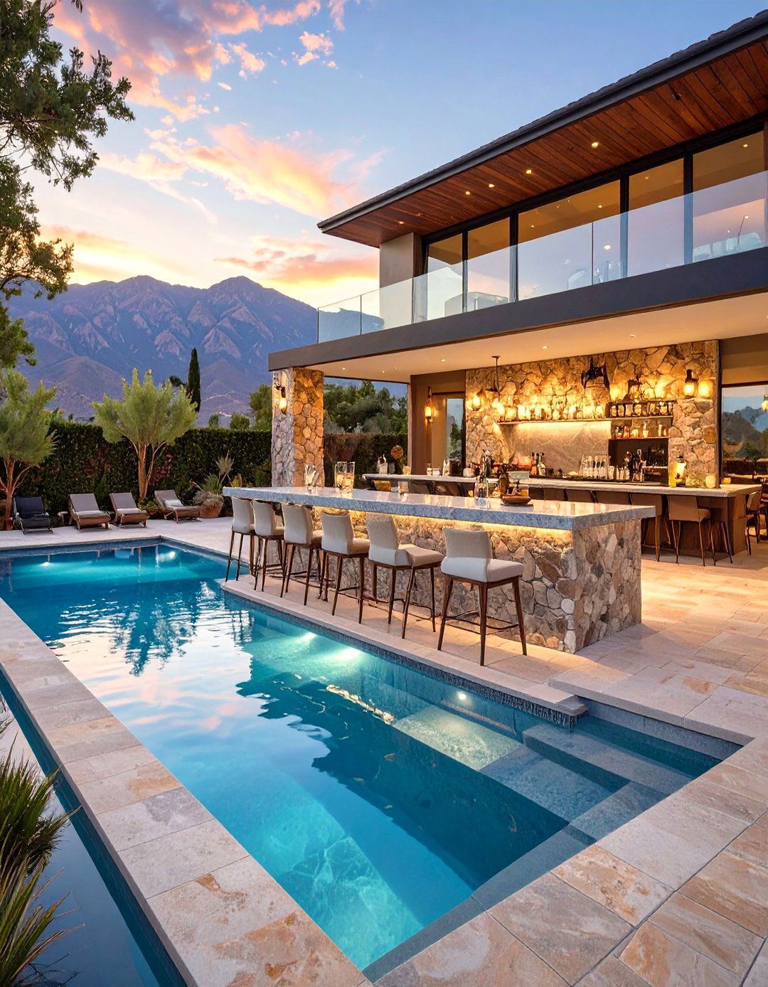 The Swim Up Pool Outdoor Bar - 30 modern outdoor bar ideas