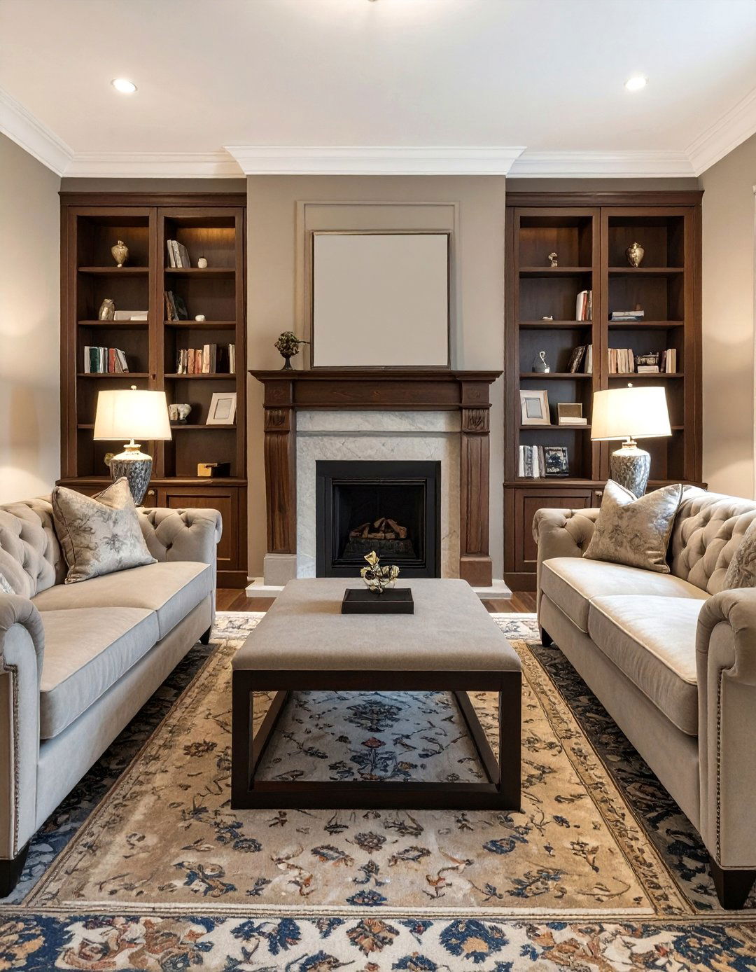The Symmetrical Classic Living Room - 30 balance interior design ideas